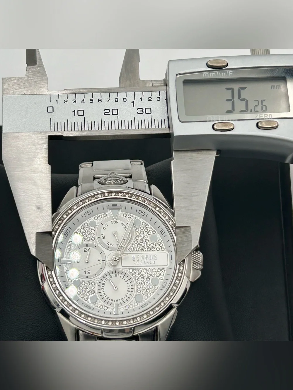 Versus Versace Silver Crystal-Accented Stainless Steel Watch